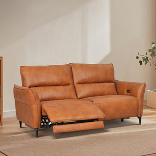 carson motorised reclining sofa brown
