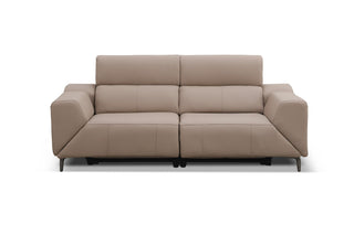 Beige recliner sofa on a white background