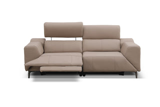 Beige recliner sofa on a white background