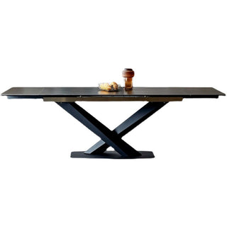 cervo black steel base extendable dining table