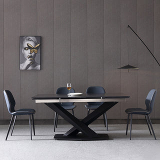 cervo modern extendable dining table black steel