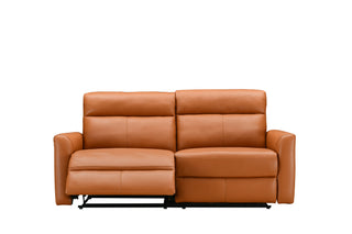 charlie manual recliner brown laether sofa