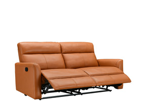charlie manual recliner sofa brown leather
