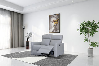 charlie manual recliner sofa light grey