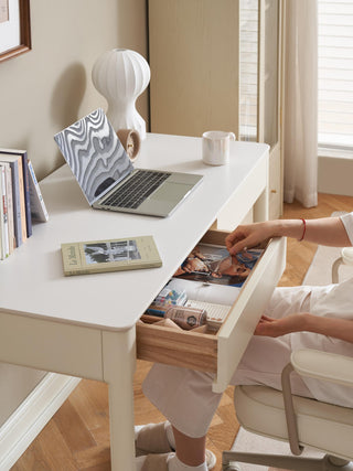 cleo study table white with storage