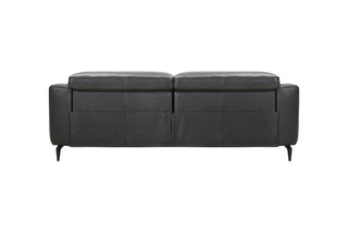 Black leather sofa on a white background