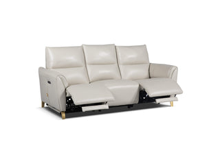 comfortable leather sofa with recliner bernice