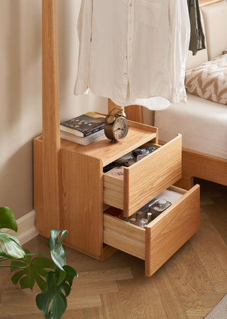 compact helena bedside with rack