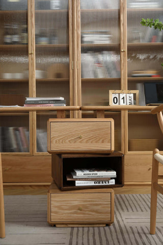 contemporary alberto designer study table oak storage solution