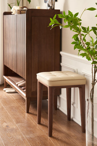 contemporary monty vanity chair oak finish