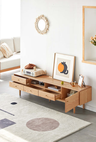 contemporary vercel oak wood console