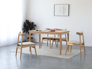 crafted marco solid wood dining table with rounded edges