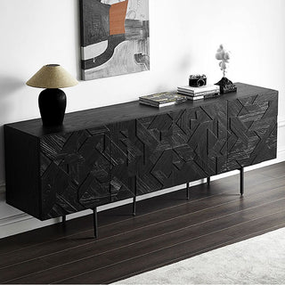 dalu black sideboard black ash wood finish