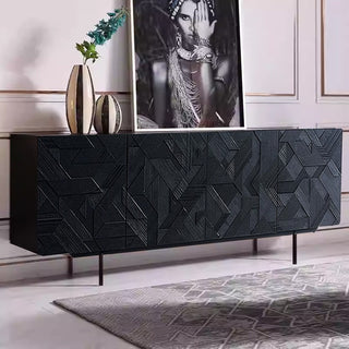 dalu black sideboard polished leg detail