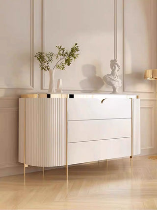 damo modern white sideboard elegant golden accents