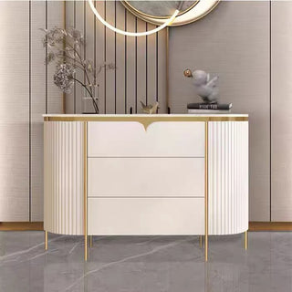 damo modern white sideboard with golden hardware