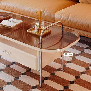 dina compact coffee table with wheels