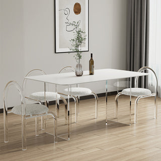 elegant milo acrylic dining table floating effect