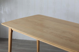 elegant tola oak wood table with rounded corners
