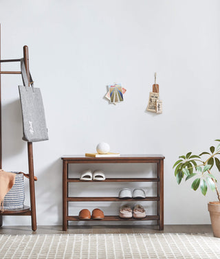 elise wooden bench with shoe rack