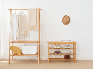 elise wooden bench with shoe storage