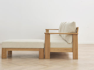 elm scandinavian sofa with stool