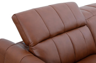 enzino 2 seater recliner brown leather charging