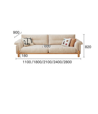 ethan wooden sofa comfy corduroy seating