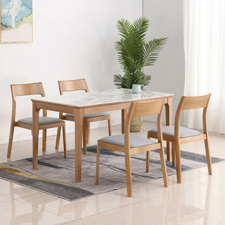 exquisite dahlia sintered stone dining table with wooden legs