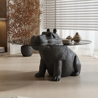 fashionable glass coffee table for living room hippo