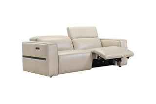 Beige recliner sofa on a white background