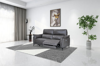 gabriel adjustable dark grey leather sofa