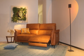 gabriel electric sofa brown leather reclining
