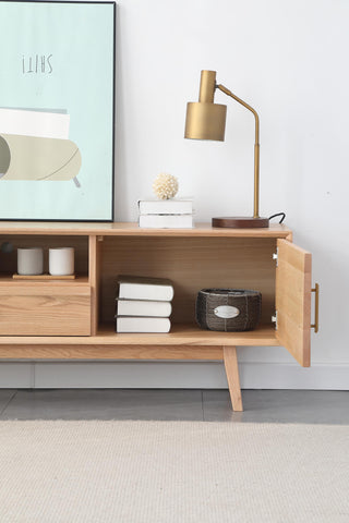 giovanni oak wooden tv console for modern homes