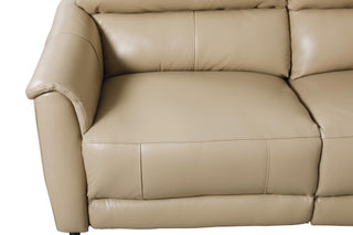hailey beige leather recliner sofa
