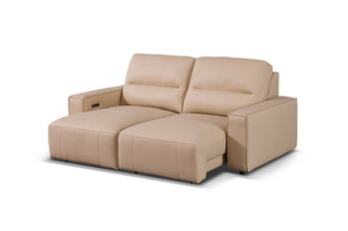 hazel beige leather slider sofa comfortable