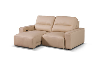 hazel beige leather slider sofa modern