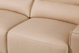 hazel beige leather slider sofa top grain leather
