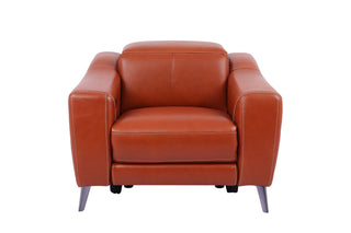 heidi red genuine leather armchair
