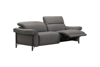 Gray reclining sofa on a white background