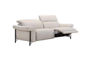 Beige recliner sofa on a white background