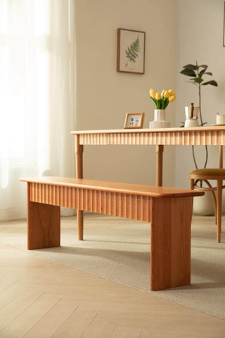 inviting santos cherry wood dining table with bench option