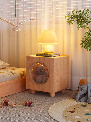 kibo kids bedside table wooden fun design