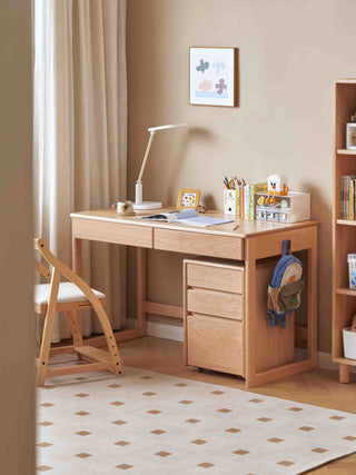 kids Wooden study desk with chair in a room setting
