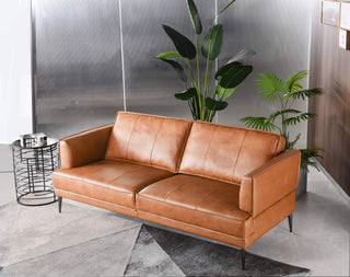 lauren brown leather sofa