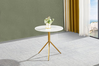 layla white and gold side table