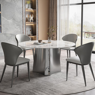 leah round luxury sintered stone dining table