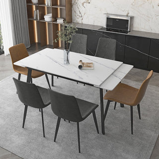 leca extendable dining table black steel