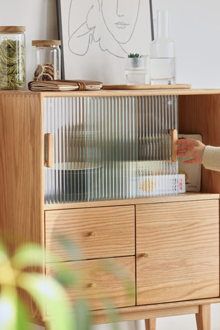 leon wood buffet cabinet ample storage
