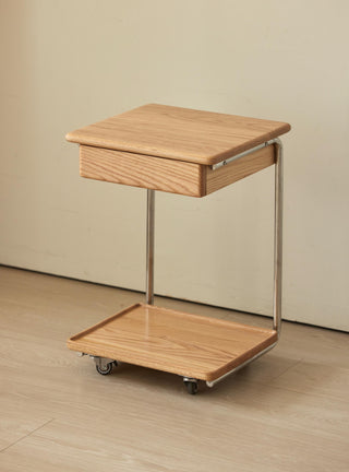 liv square side table on wheels